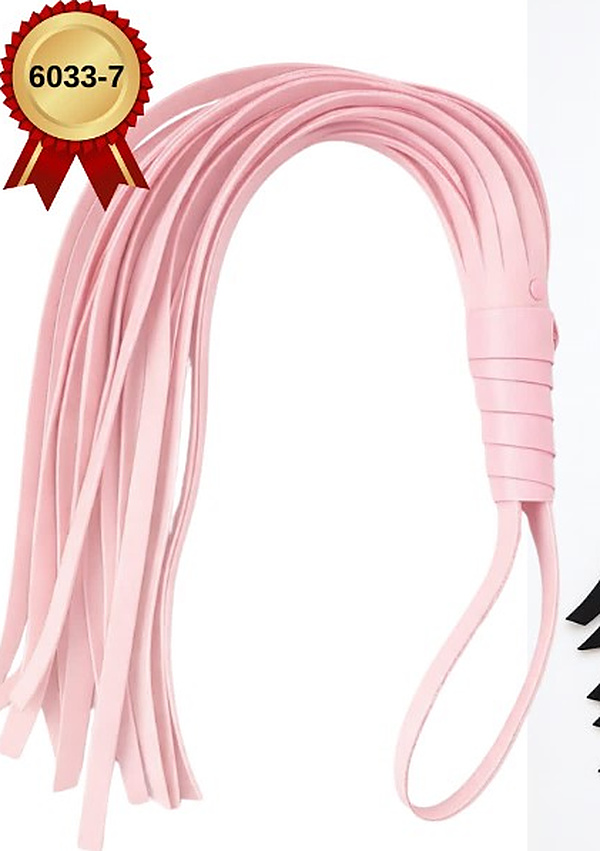 Deri Püsküllü Kırbaç - Pembe