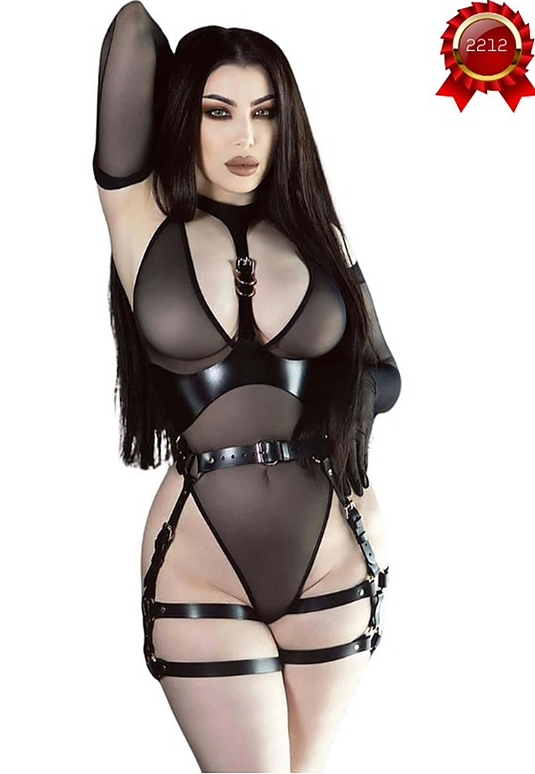 Rugan Kemerli Tül Harness Body - Siyah