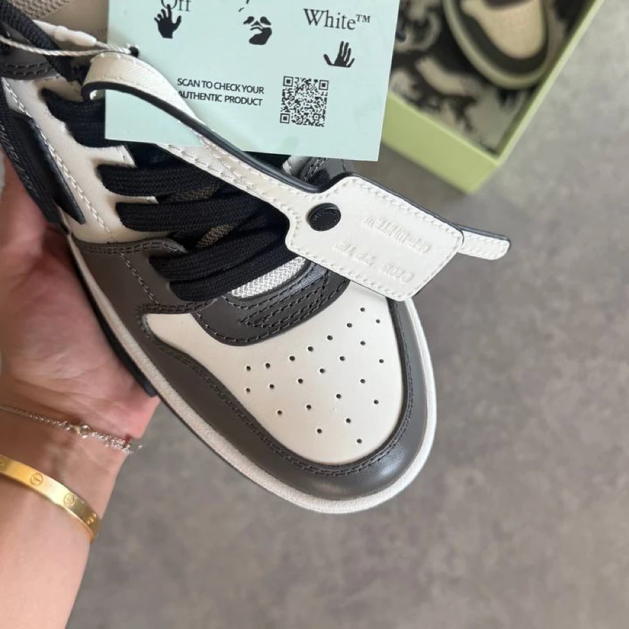 OFF-WHITE Out Of Office OOO Low Tops Dark Gray Black görsel 3