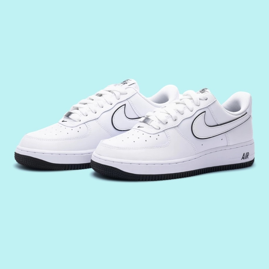 Nike Air Force 1 '07 Low White Black Outline Swoosh görsel 2