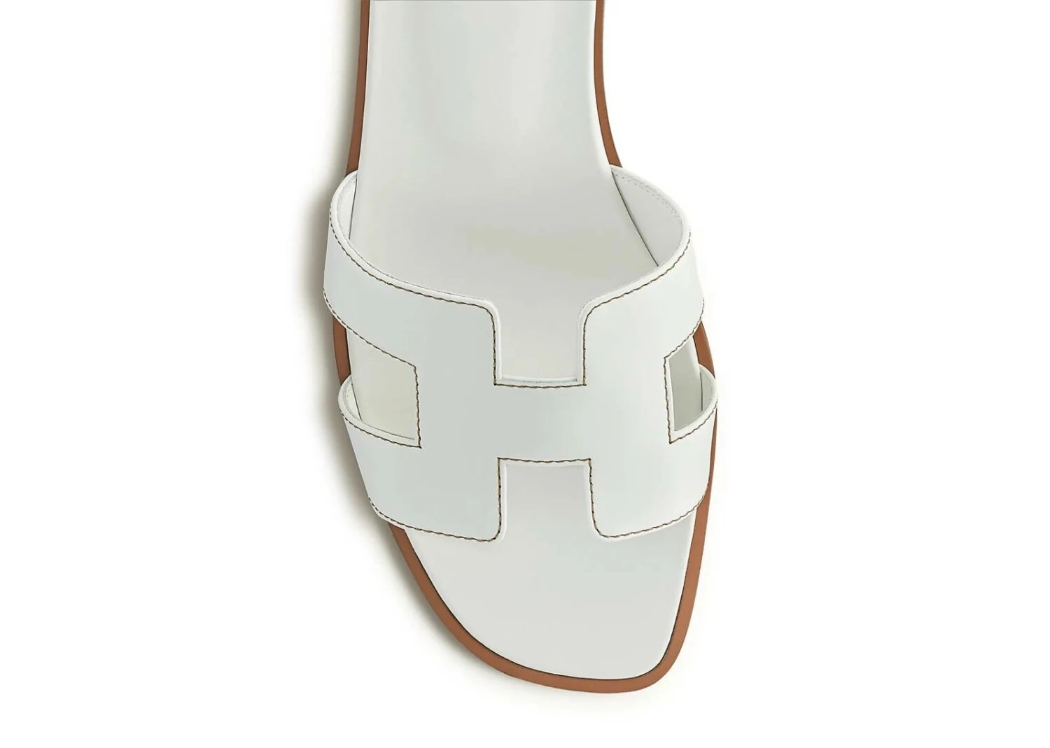 Hermes Oran Sandal Blanc Box Calfskin Leather görsel 4