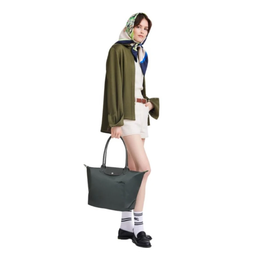 Longchamp Le Pliage M Tote Bag Graphite görsel 3