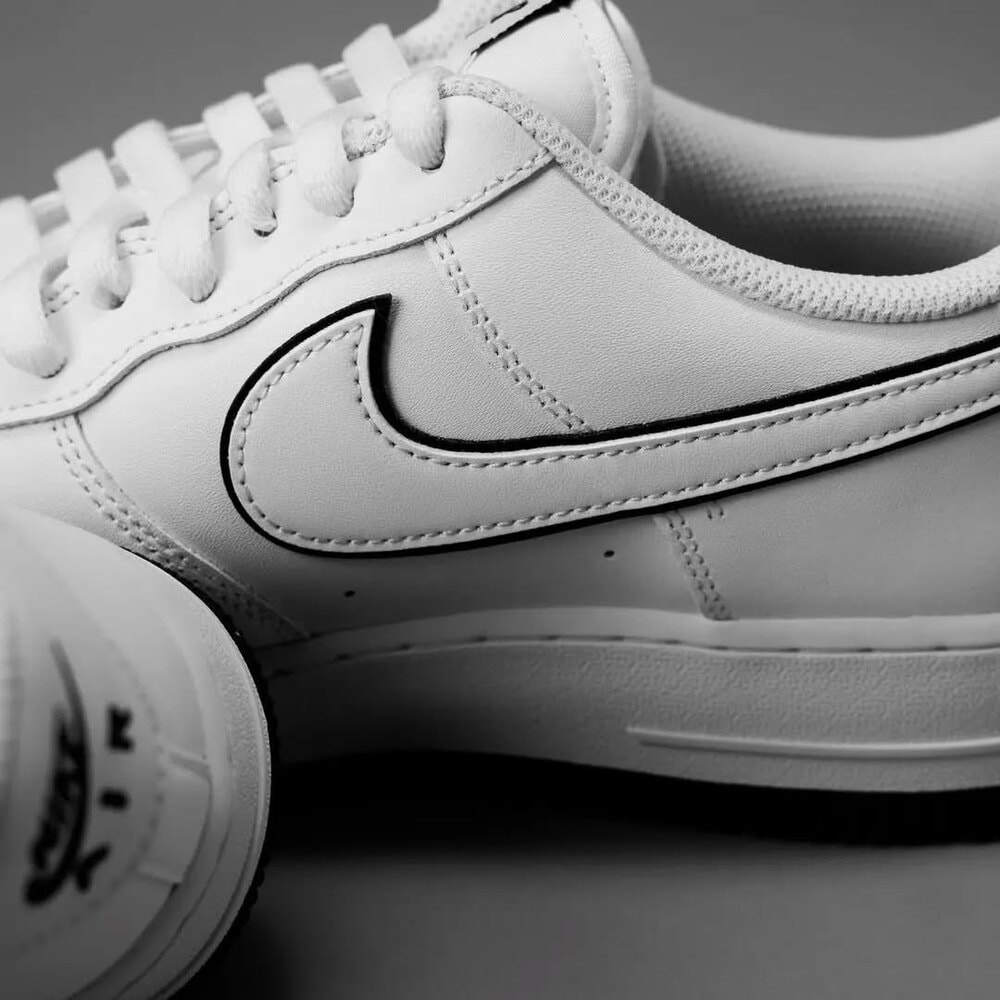 Nike Air Force 1 07 Low White Black “ Outline Swoosh “ görsel 3