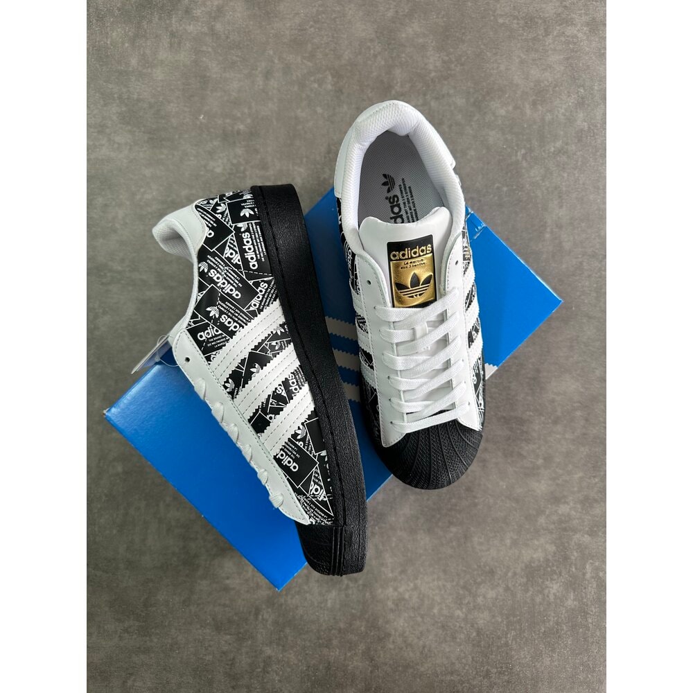 Adidas Superstar “ Black & Label Collage “ görsel 3