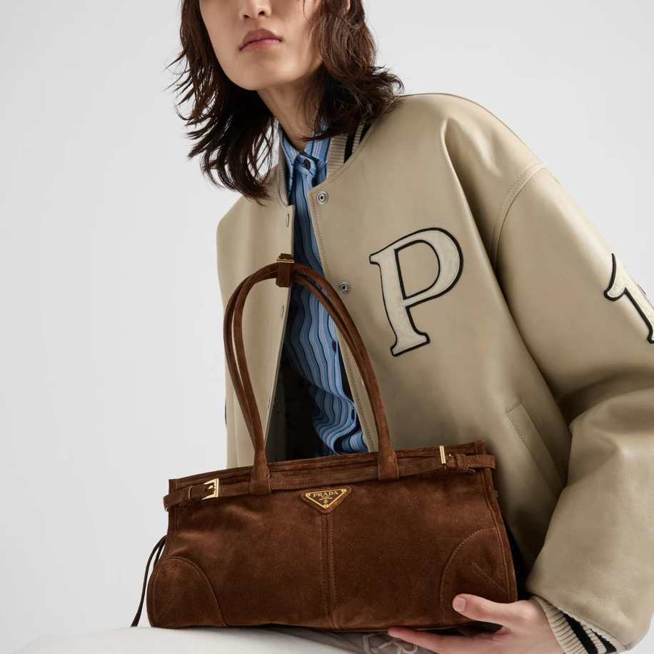 Prada Bonnie Süet Bag Brown görsel 2