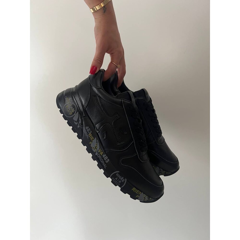 Premiata Black Parlak Deri