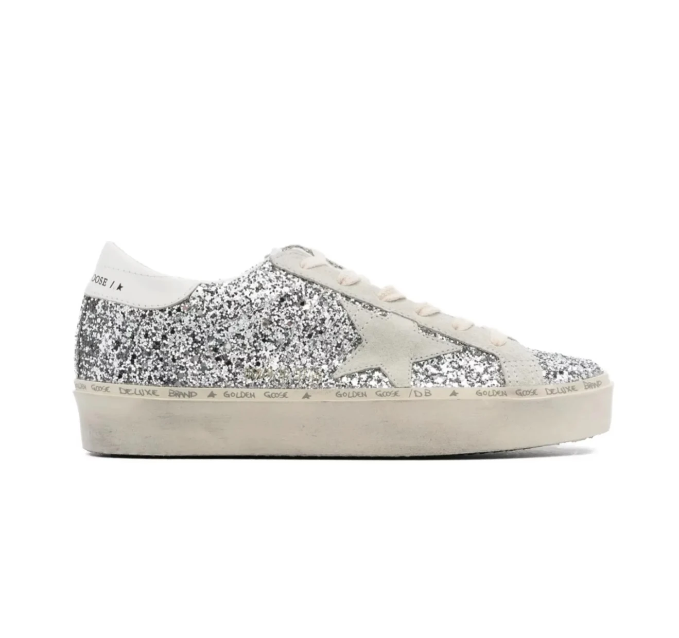 Golden Goose Hi-Star Silver Glitter