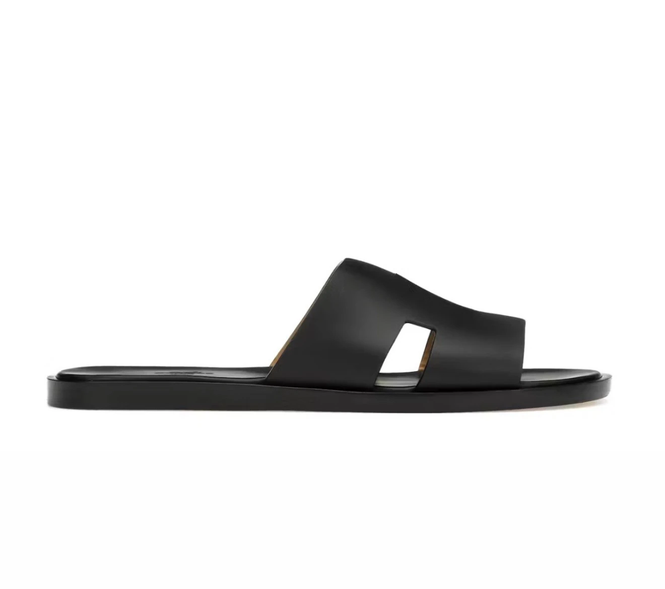 Hermes Izmir Sandal Noir Smooth Calfskin Leather