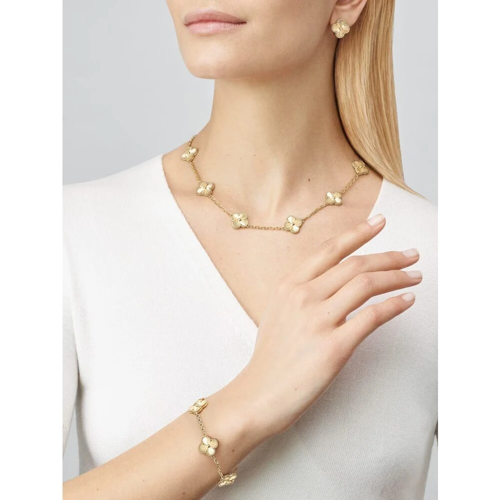 Van Cleef Bileklik Gold-Beyaz görsel 2