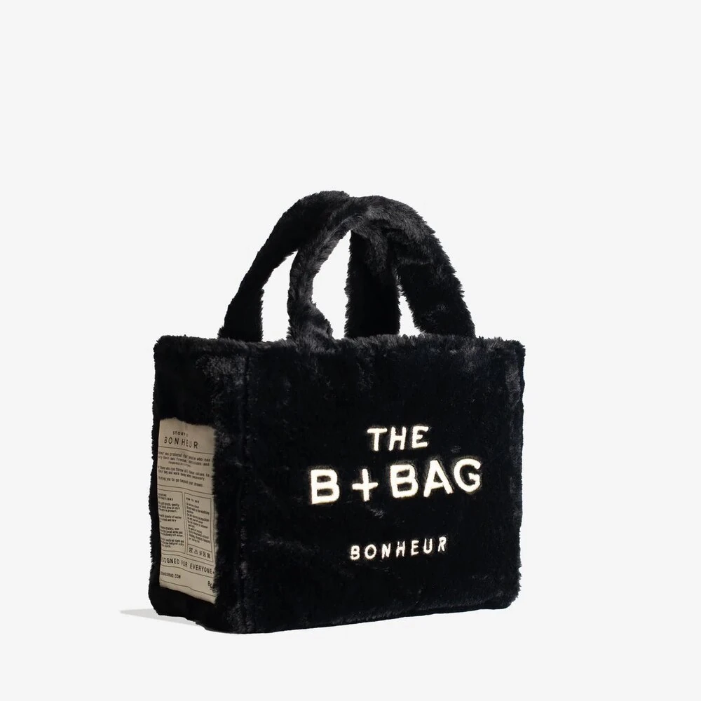 Bonheur Fluffy Sheep Beige Bag Black görsel 3