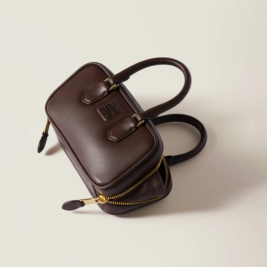 Miu Miu Arcadie Leather Bag Briarwood görsel 4