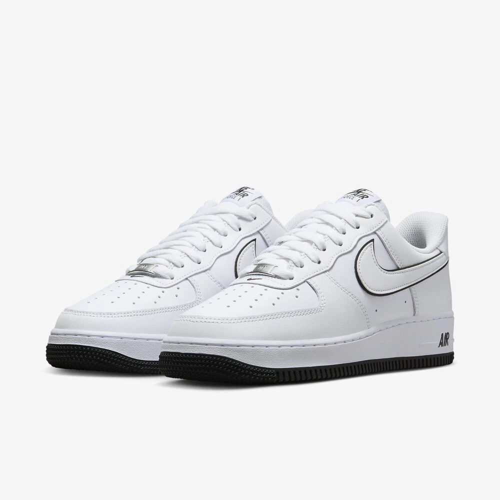 Nike Air Force 1 '07 Low White Black Outline Swoosh görsel 2