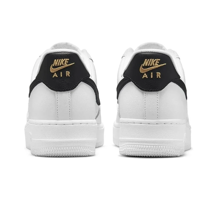 Nike Air Force 1 Low '07 Essential White Black Gold Mini Swoosh görsel 3