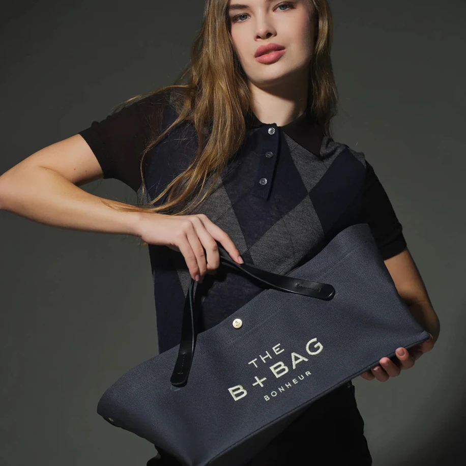 Bonheur N°2 Baguette Bag Denim Gray görsel 2